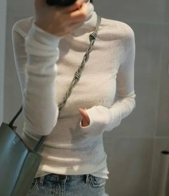 New autumn/winter cashmere sweater women's turtleneck pullover ultra-thin pile neck sweater wool knit